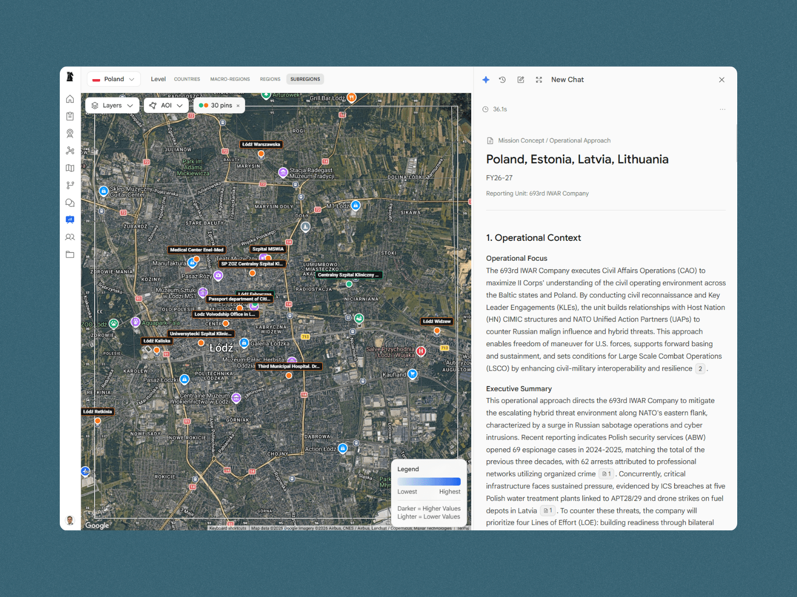 Products and reporting module interface